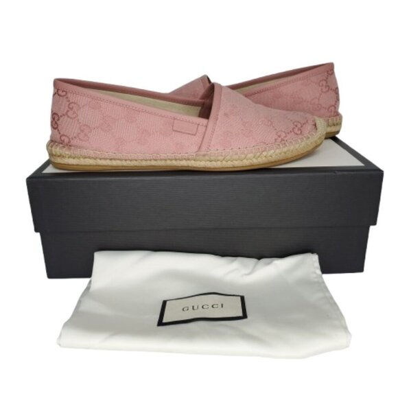 Gucci GG Supreme Monogram Canvas Slip On Espadrille Flats - Picture 10 of 11